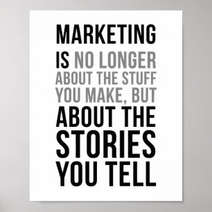 Marketing Is No Longer About The Stuff You Make Poster