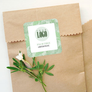 Marketing Logo Palm Leaves  Square Sticker