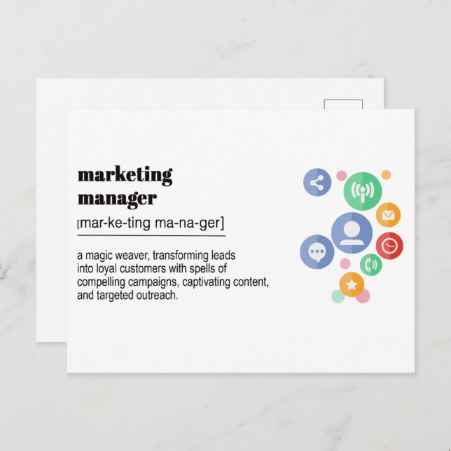 marketing manager definition print  postcard (Front/Back)