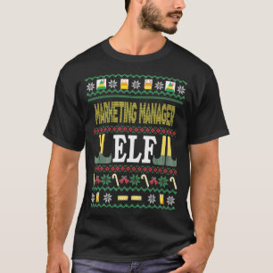 Marketing Manager Elf Funny Christmas Gift  T-Shirt