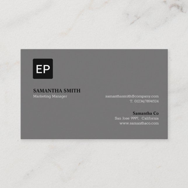 Marketing Manager Grey and Black Oceania Business Card (Front)