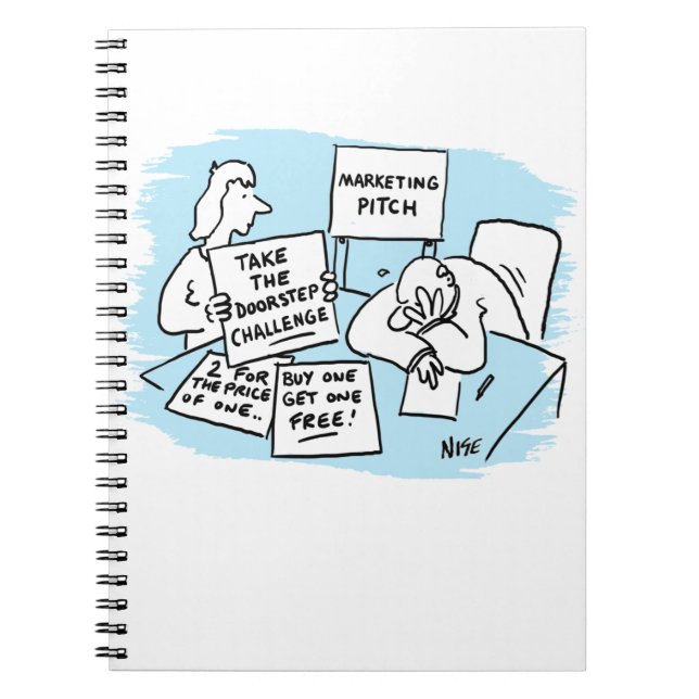 Marketing Manager is Enduring a Sales Pitch Notebook (Front)