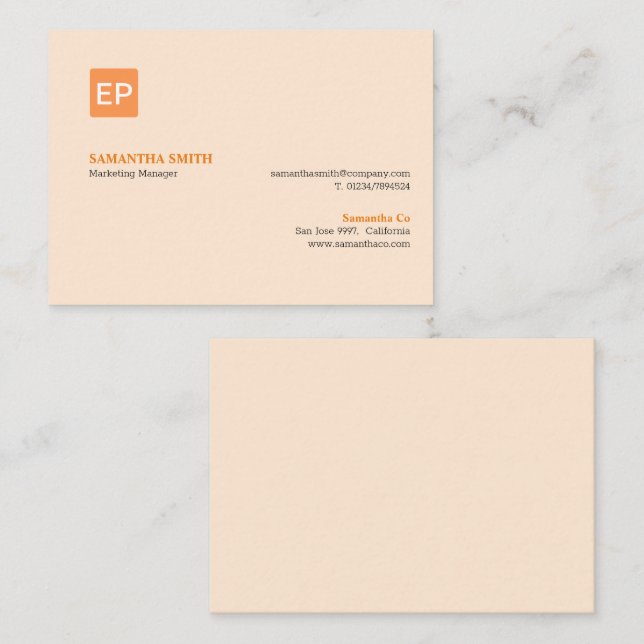 Marketing Manager Orange Mighty Business Card (Front/Back)