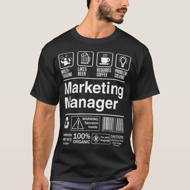 Marketing Manager Product Label Funny Gift Premium T-Shirt (Front)