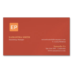Marketing Manager   Red Orange Palette   Magnetic Business Card