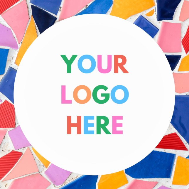 Marketing Material Personalised Business Logo Classic Round Sticker (Creator Uploaded)