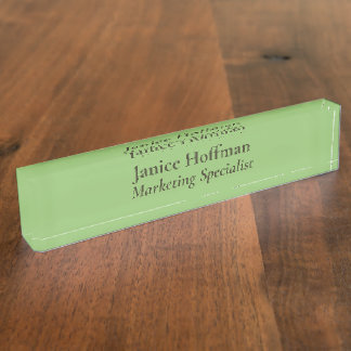 Marketing Specialist Green Acrylic Nameplate