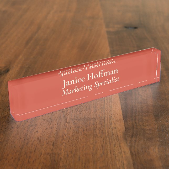 Marketing Specialist Orange Acrylic Nameplate (Side)