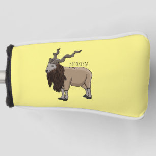 Markhor goat cartoon illustration golf head cover