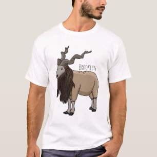 Markhor goat cartoon illustration T-Shirt