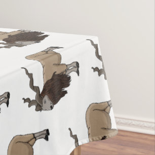 Markhor goat cartoon illustration tablecloth