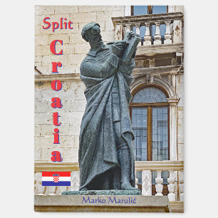 Marko Marulić statue in Split, Croatia, travel Magnet