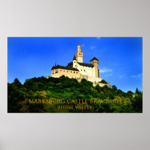 marksburg castle braubach rhine valley poster