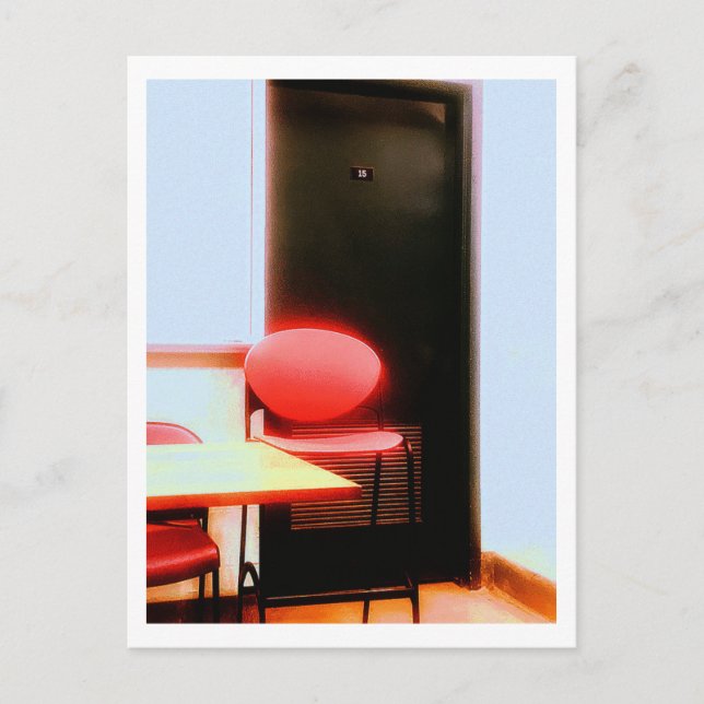 MarkyArt Original Modern Art Door 15 Red Chair Postcard (Front)