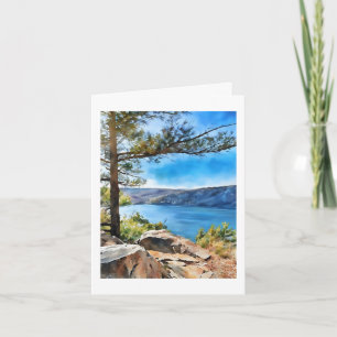 Marla's Devil's Lake Computer Watercolor Painting Card