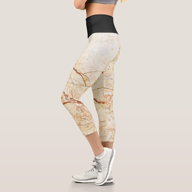 Marle And Black  Capri Leggings (Left)