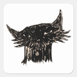 Marley Fish Cartoon Head Square Sticker