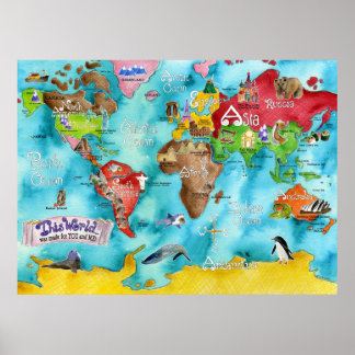 Marley Ungaro's "THIS WORLD..." children's map Poster