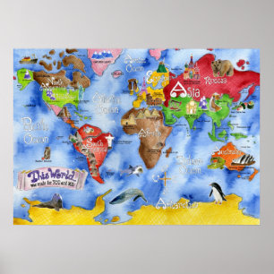 Marley Ungaro's "THIS WORLD..." children's map Poster