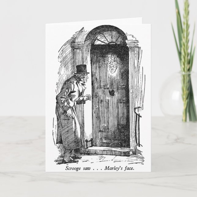 Marley's Face (with text) Holiday Card (Front)