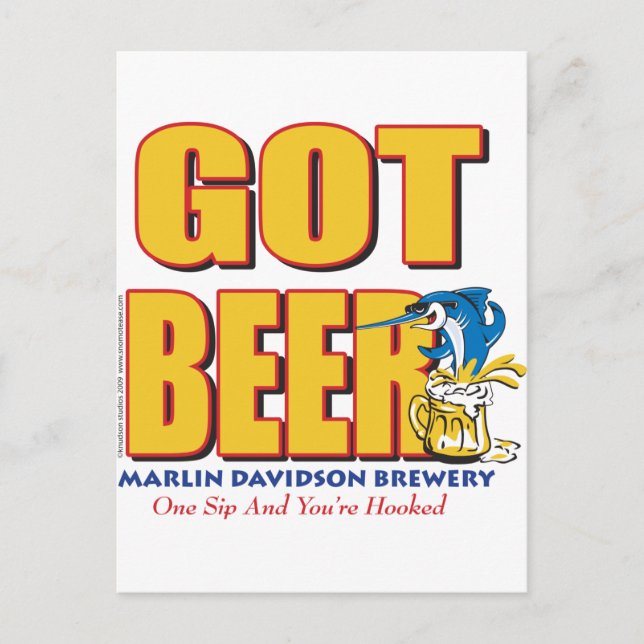 Marlin Davidsons Brewery - Got Beer Postcard (Front)