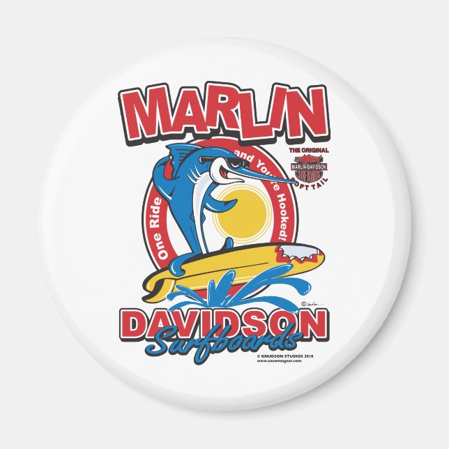 Marlin Davidsons Surfboards Magnet (Front)