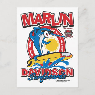 Marlin Davidsons Surfboards Postcard