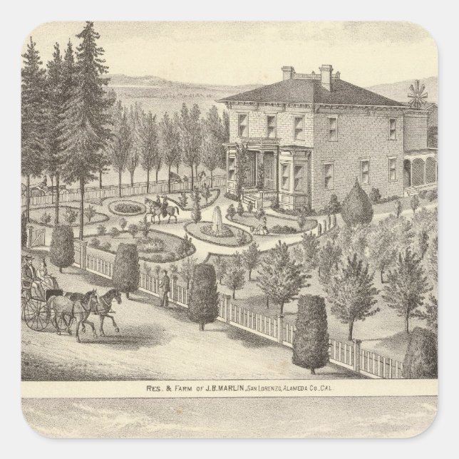 Marlin, Finigan residences, farms Square Sticker (Front)