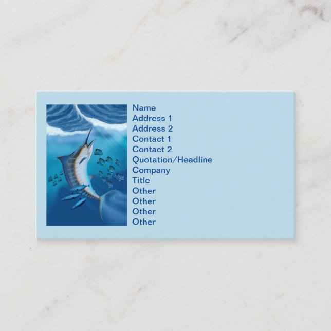 Marlin Fish Business Card (Front)