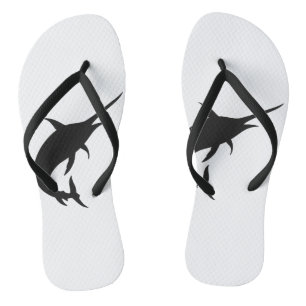 Marlin fish silhouette - Choose background color Thongs