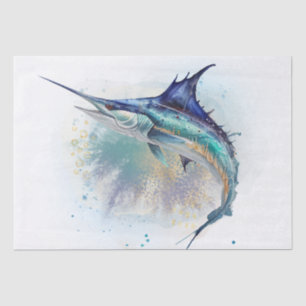 Marlin Fish Watercolor Tissue Paper