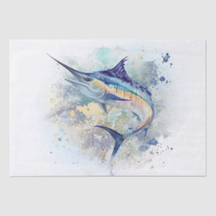 Marlin Fish Watercolor Tissue Paper
