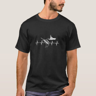 Marlin Heartbeat Deep Sea Fishing and Angler EKG T-Shirt