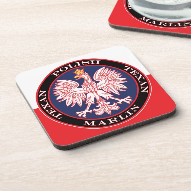 Marlin Round Polish Texan Coaster (Left Side)