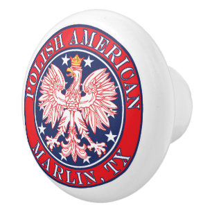 Marlin Texas Polish American Eagle Ceramic Knob