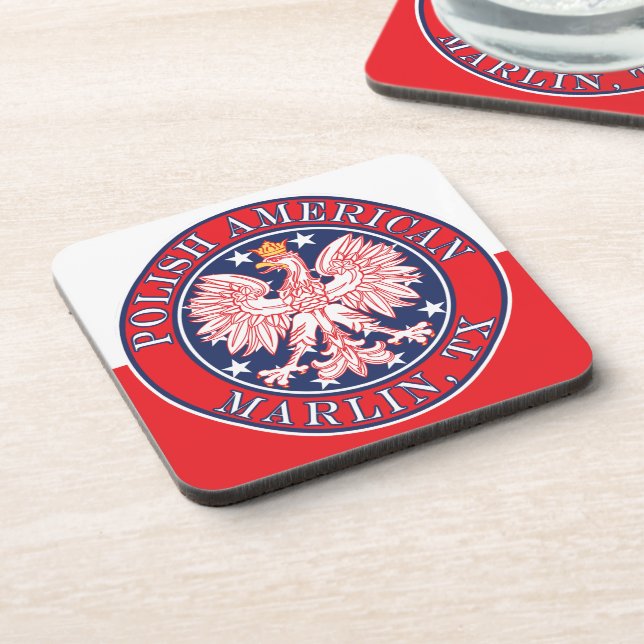 Marlin Texas Polish American Eagle Coaster (Left Side)