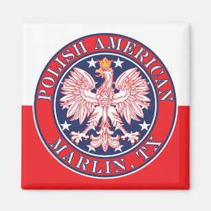 Marlin Texas Polish American Eagle Magnet