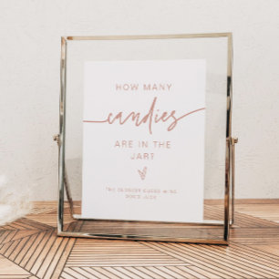 MARLO Blush Pink How Many Candies Baby Shower Game Poster