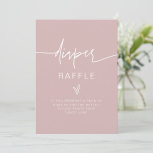 MARLO Bohemian Dusty Blush Diaper Raffle Game Sign Invitation