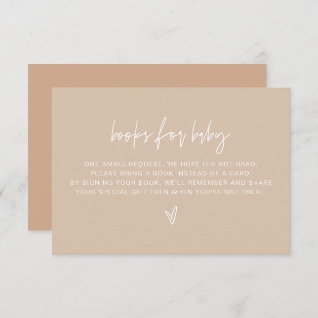 MARLO Boho Beige Books for Baby Shower Game Card (Front/Back)