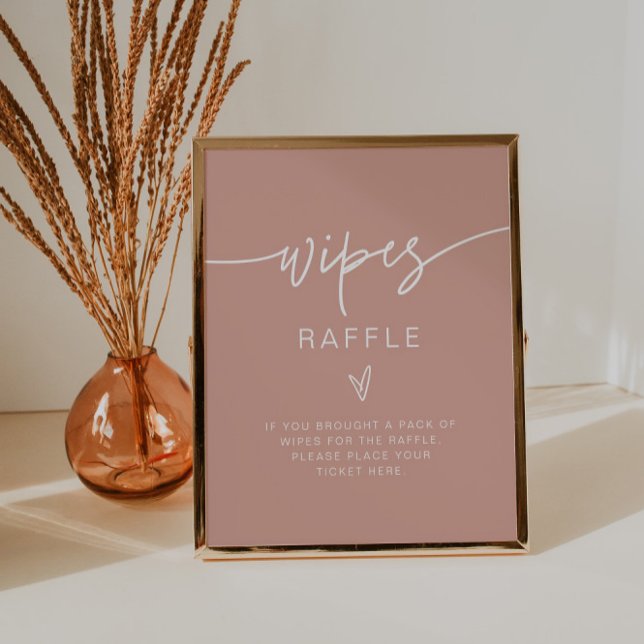 MARLO Boho Blush Pink Baby Wipes Raffle Game Sign (Creator Uploaded)