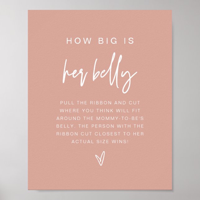 MARLO Boho Blush Pink How Big is Her Belly Game  Poster (Front)