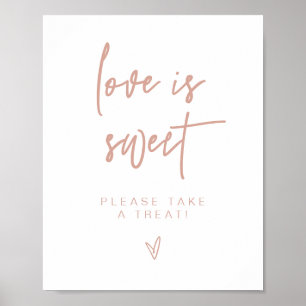 MARLO Boho Blush Pink Love is Sweet Treat Favour Poster