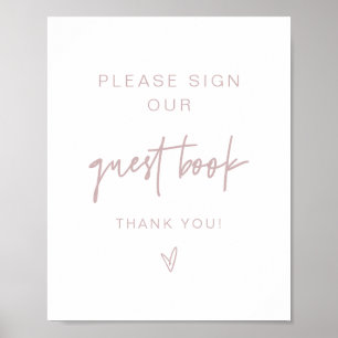 MARLO Boho Dusty Rose Pink Guestbook Sign