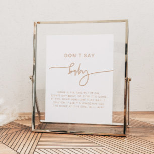 MARLO Boho Earth Toned Beige Don't Say Baby Sign