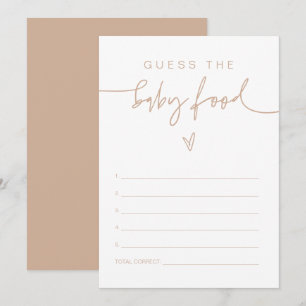 MARLO Boho Earth Toned Guess the Baby Food Game  Invitation