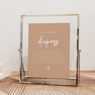 MARLO Boho Earth Toned Late Night Diapers Game Poster