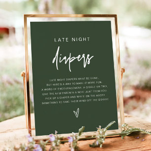 MARLO Boho Forest Green Late Night Diapers Game Poster