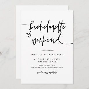MARLO Bold Contemporary Bachelorette Itinerary Invitation