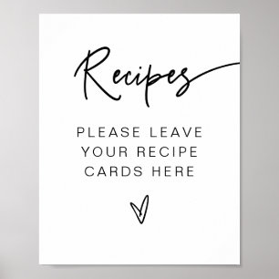 MARLO Bold Contemporary Bridal Shower Recipes Poster